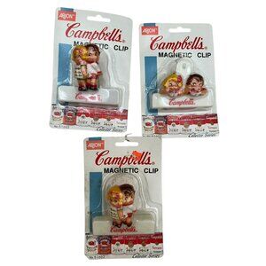 3 Campbells Soup magnetic clip NOS old store stock